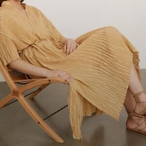 Vince Short Sleeve Crushed Band‎ Collar Dress XXS